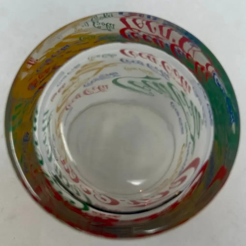 Cola Cola Red Green Yellow Blue Drinking Glass 4